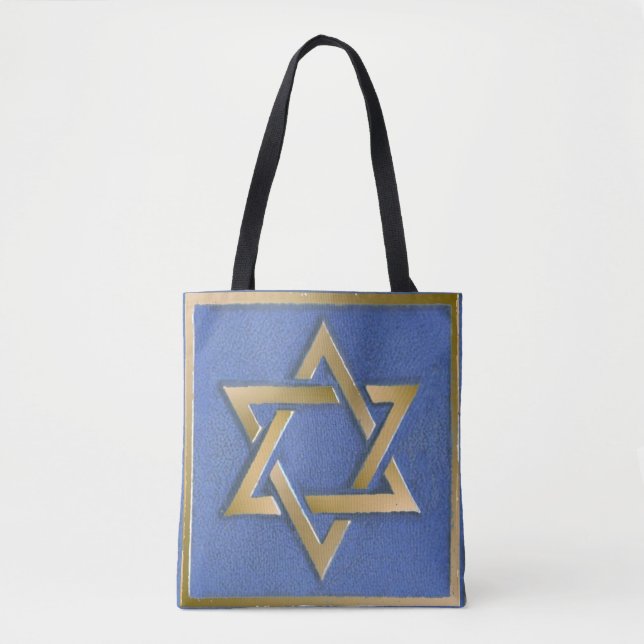 Guld Blue Star of David Art Panel Tygkasse (Framsida)