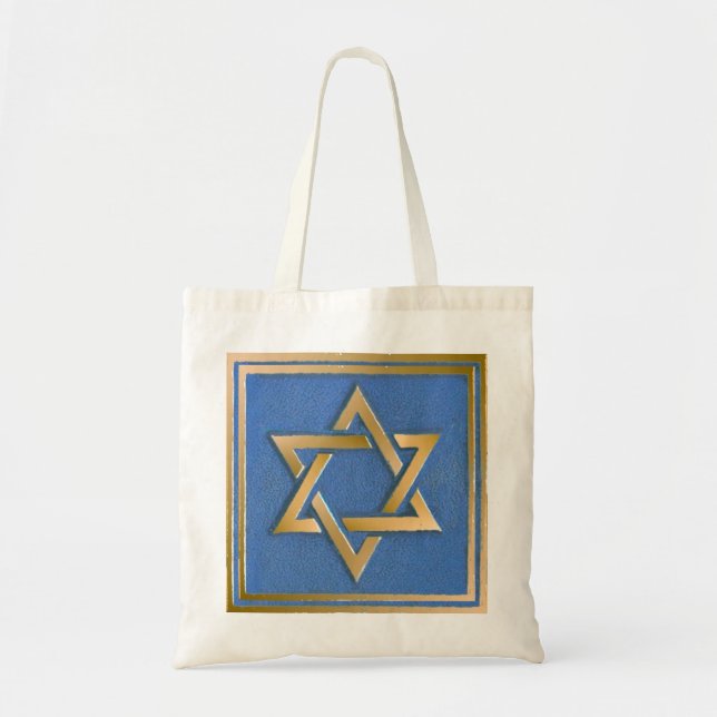 Guld Blue Star of David Art Panel Tygkasse (Framsidan)