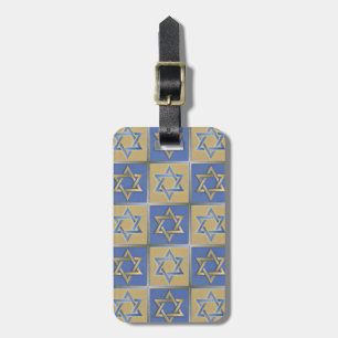 Guld Blue Star of David Art Panels Bagagebricka