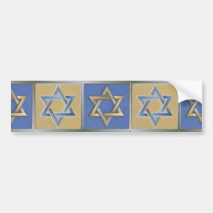 Guld Blue Star of David Art Panels Bildekal