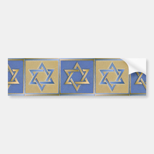 Guld Blue Star of David Art Panels Bildekal (Framsidan)