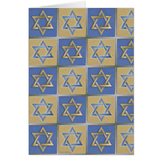 Guld Blue Star of David Art Panels Hälsningskort