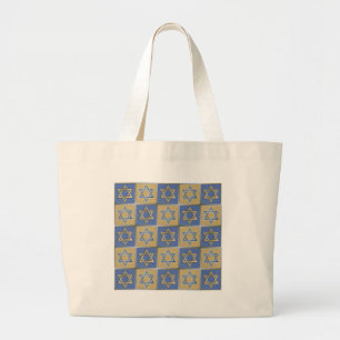 Guld Blue Star of David Art Panels Jumbo Tygkasse