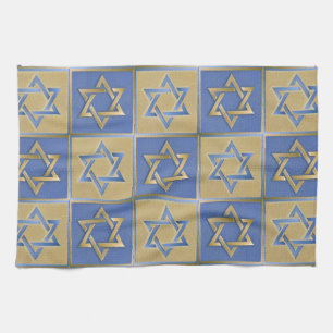 Guld Blue Star of David Art Panels Kökshandduk
