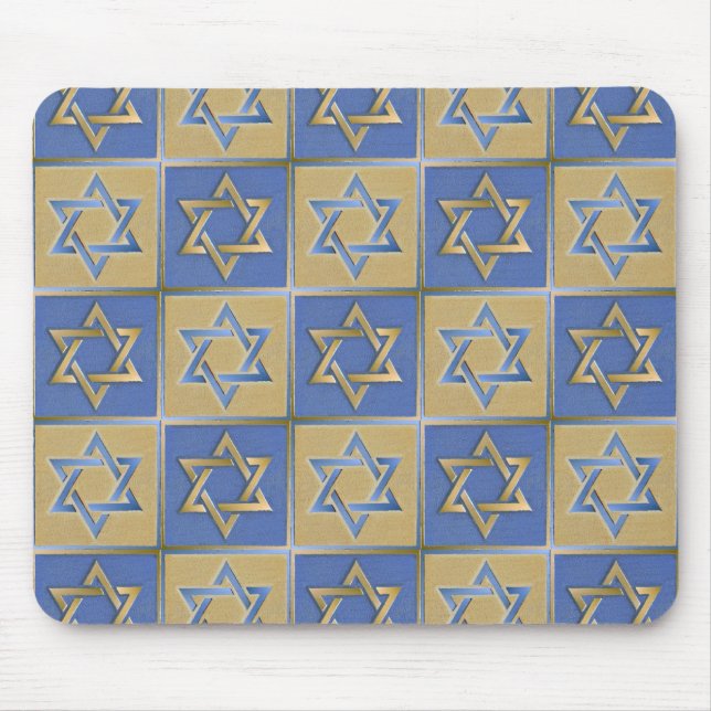 Guld Blue Star of David Art Panels Musmatta (Framsidan)