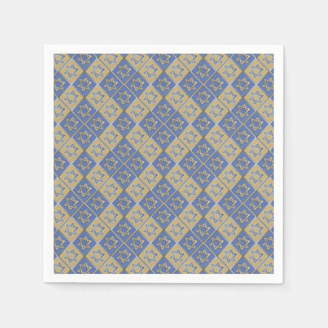 Guld Blue Star of David Art Panels Pappersservett (Framsidan)