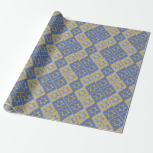 Guld Blue Star of David Art Panels Presentpapper
