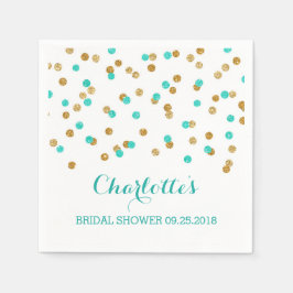 Guld Blue Turcos Aqua Confetti Möhippa Pappersservett