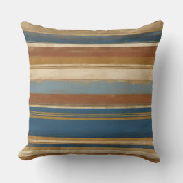 guld blues beige och bronze rand kudde