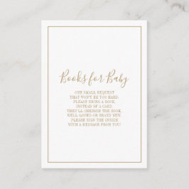Guld Böcker för Baby Shower Infog Tilläggskort
