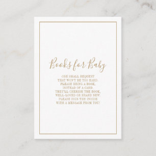 Guld Böcker för Baby Shower Infog Tilläggskort