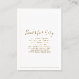 Guld Böcker för Baby Shower Infog Tilläggskort