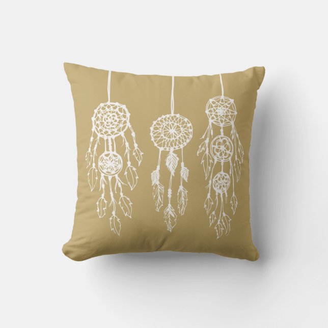 Guld Bohemian Dreamcatchers Kudde (Framsida)