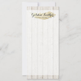 Guld Bohemian Feather på Rustic Wood Boards