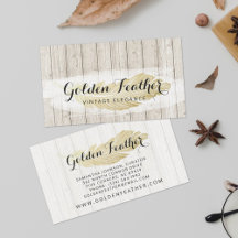 Guld Bohemian Feather på Rustic Wood Boards