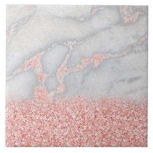 Guld- bohemisk marmor för Sparkly rosa ros Kakelplatta