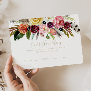 Guld Boho-Blommigten vet hur många spelkort Visitkort