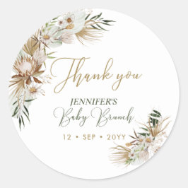 Guld Boho/Bohemian Baby Brunch Tack Runt Klistermärke