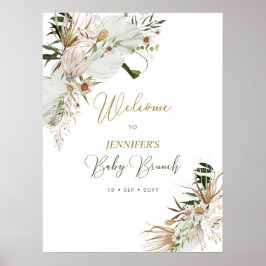 Guld Boho/Bohemisk Baby Brunch Välkommen Poster