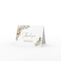 Guld Boho/Bohemisk bröllopspresent Tacksamhetskort