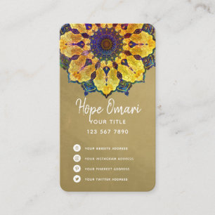 Guld Boho Mandala Visitkort