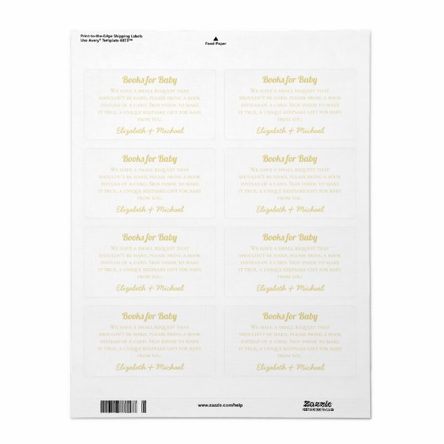 Guld Bokar för Baby-begärandehanteraren för Inbjud Fraktsedel (Helt Ark)