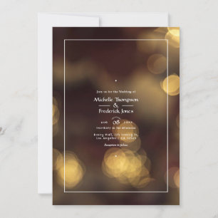 Guld Bokeh Bröllopsinbjudan Inbjudningar