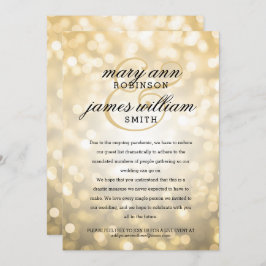 Guld Bokeh Ljus Elegant Reduced Bröllop Inbjudningar