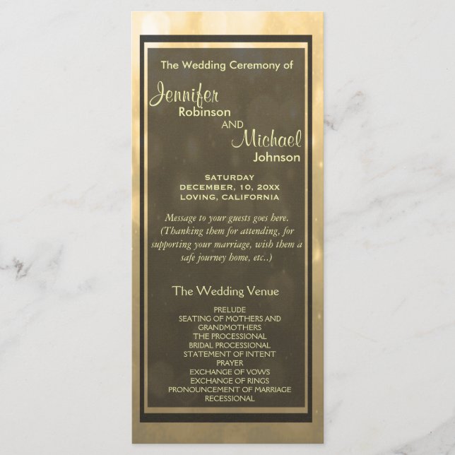 Guld Bokeh Ljus Guest Program (Framsida)