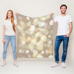 Guld Bokeh Party Ljus Fleecefilt