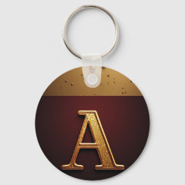 Guld Bokstav A Monogram Med Droppande Metall Nyckelring