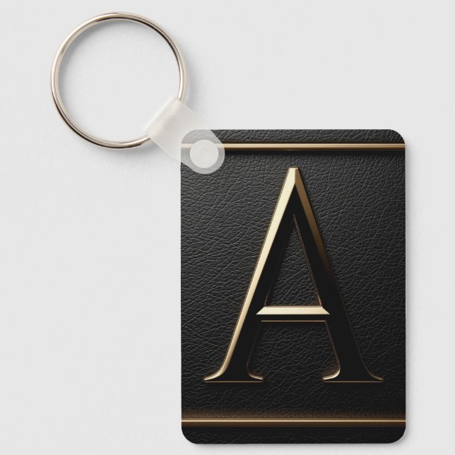 ✨ Guld Bokstav A Monogrampresent För Män Nyckelring (Framsida)