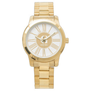 Guld Bold Monogram Roman Numerals Se Armbandsur