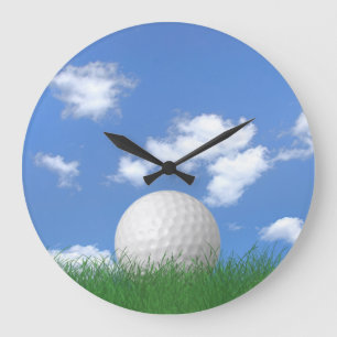 guld- boll för vit i grönt gräs stor klocka