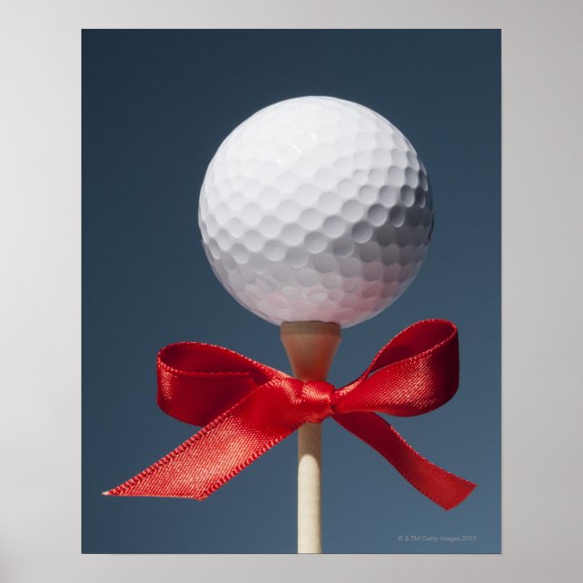 Guld boll till T med röd båge Poster (Framsidan)