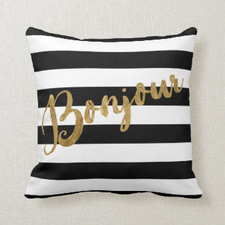 Guld- Bonjour randar Kudde