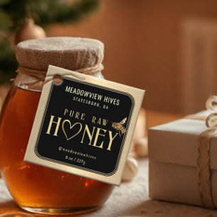 Guld Borderade honey Hangtag Heart Bee Gåvor Etiketter