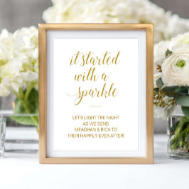 Guld började med en Gnistra Bröllop Sparkler Poster