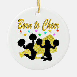 GULD BORN TILL CHEER MEGAPHONE CHEERLEADER JULGRANSPRYDNAD KERAMIK