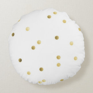 Guld borstad polyesterrundadekorativ kudde (16")