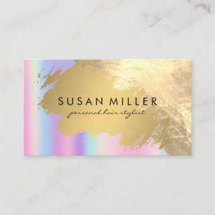 Guld borstat läder Golden Metallic Iridescent Visitkort
