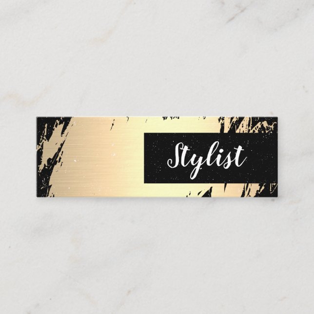 Guld borstat/Stylist Mini Visitkort (Framsida)
