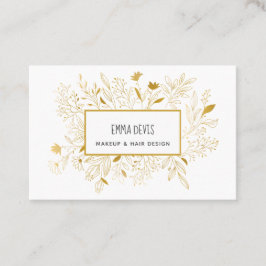 Guld Botanic Beauty Salon Hair Dresser Möte Visitkort