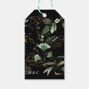 Guld Botanical Eucalyptus Elegant Premium Black Presentetikett