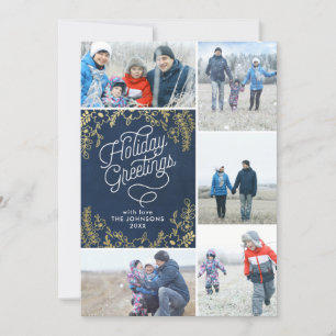 Guld Botanicals Holiday Greetings 5 Foto Julkort