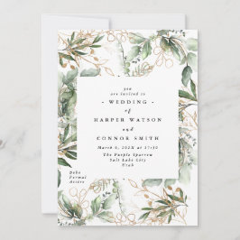 Guld botaniska Eucalyptus Elegant Greenery Fall Inbjudningar