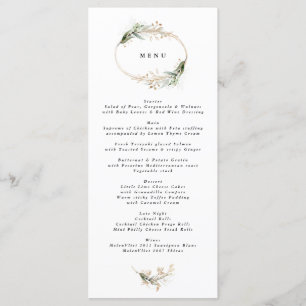 Guld botaniska Eucalyptus Elegant Greenery Moss Meny