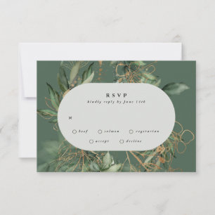 Guld botaniska Eucalyptus Elegant Greenery Moss OSA Kort