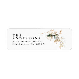 Guld botaniska Eucalyptus Elegant Greenery Moss Returadress Etikett