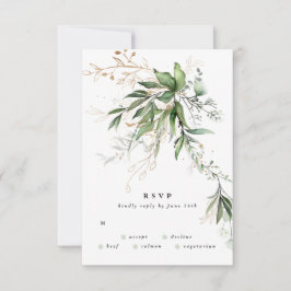 Guld botaniska Eucalyptus Elegant Greenery Sage OSA Kort